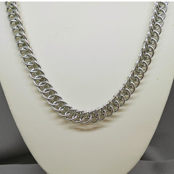 NWOT Unisex Necklace!  Handmade Chainmaille of Shinny Aluminum Rings - 20" long - Picture 2 of 14